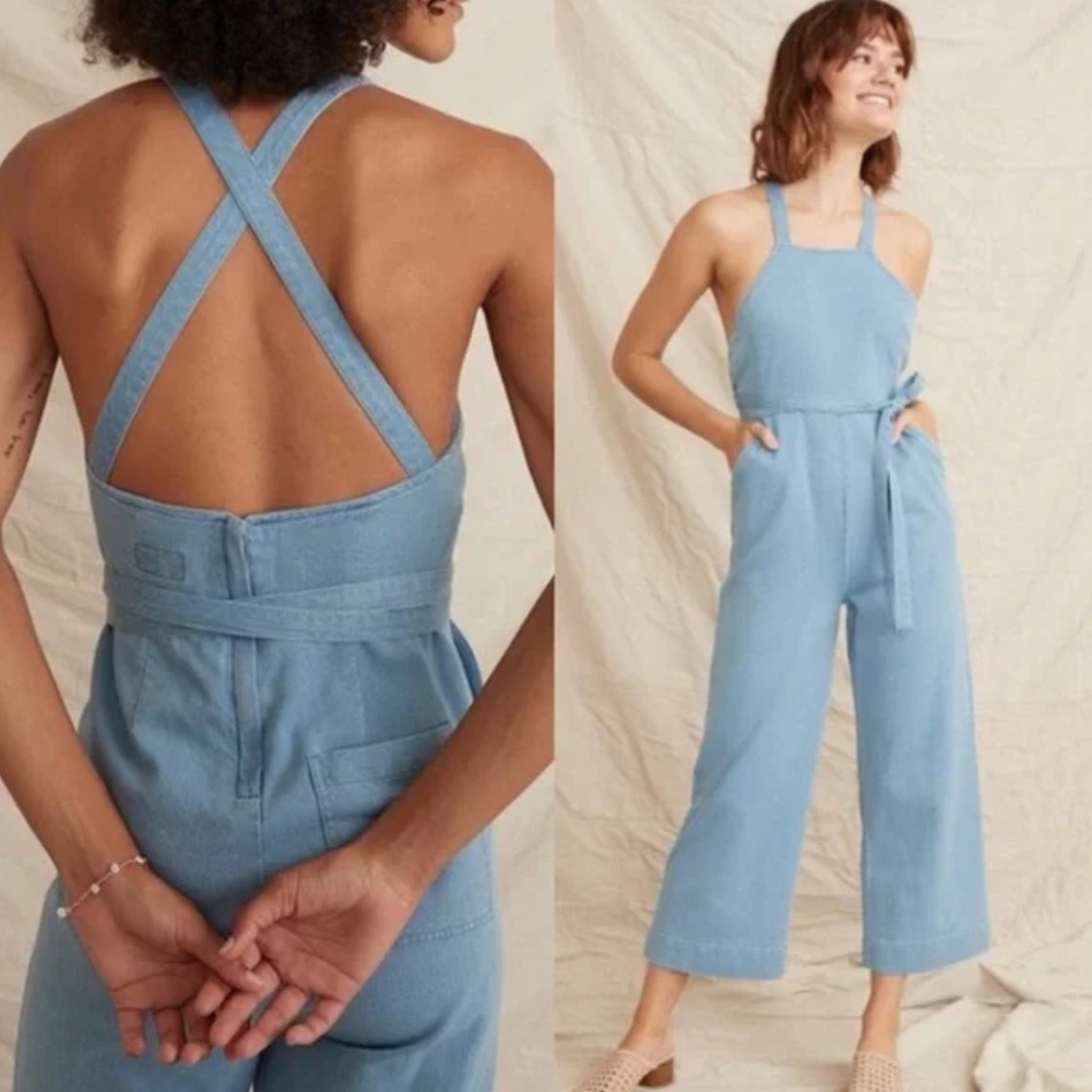 Marine Layer Tess Jumpsuit Cross Back Size 8